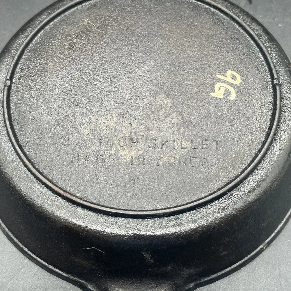Vintage 8 Inch Cast Iron Skillet Smooth Bottom Made In Korea Number 4